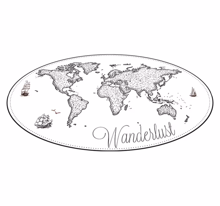 Vinyl tapijt wereldkaart vinilo wanderlust wereldkaart - TenStickers