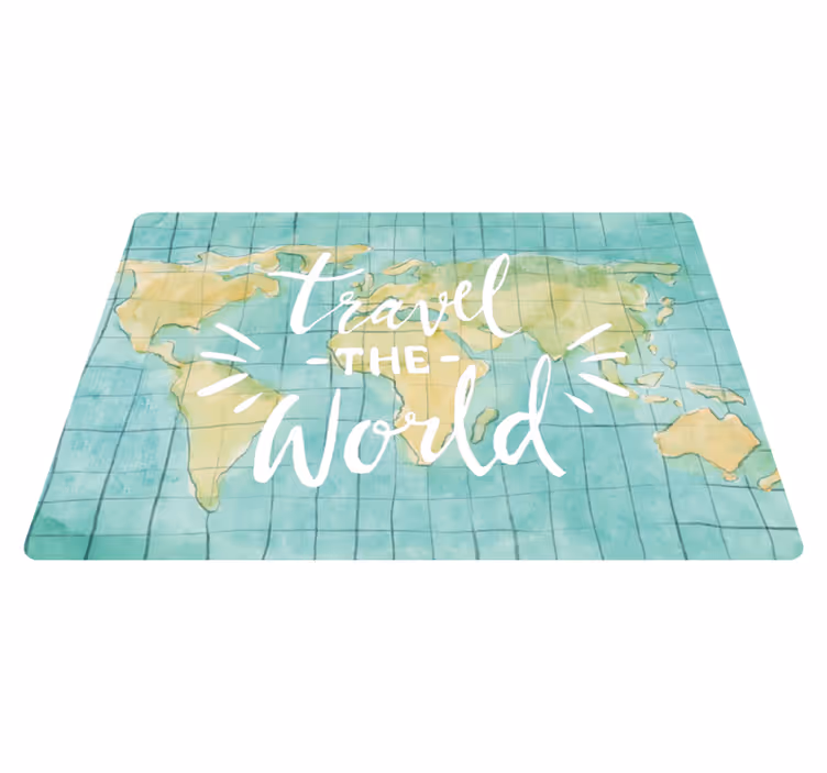 Vinyl tapijt wereldkaart reis de wereld kaart - TenStickers