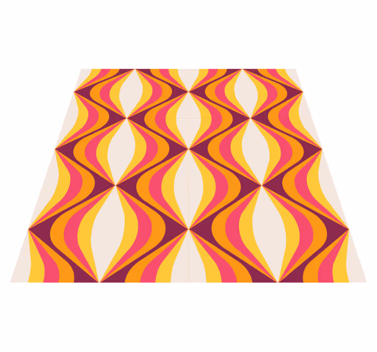 Vinyl tapijt antiek retro oranje golf - TenStickers
