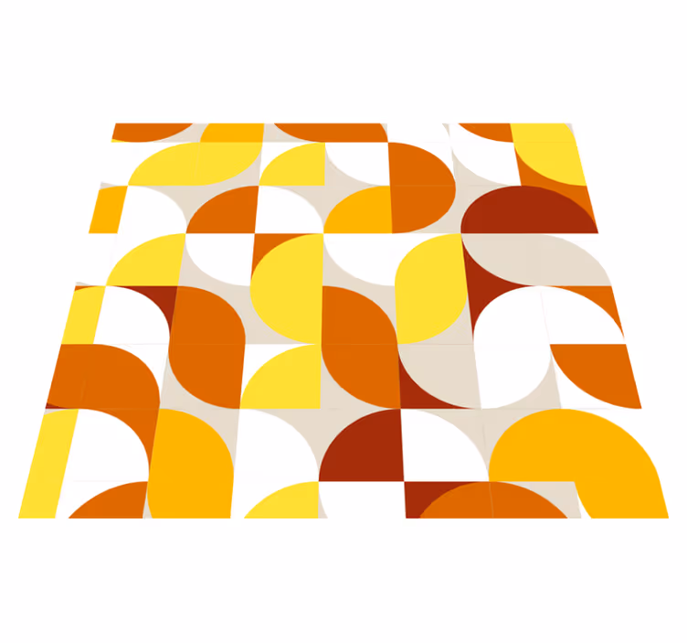 Vinyl tapijt antiek vintage stijl oranje en geel - TenStickers
