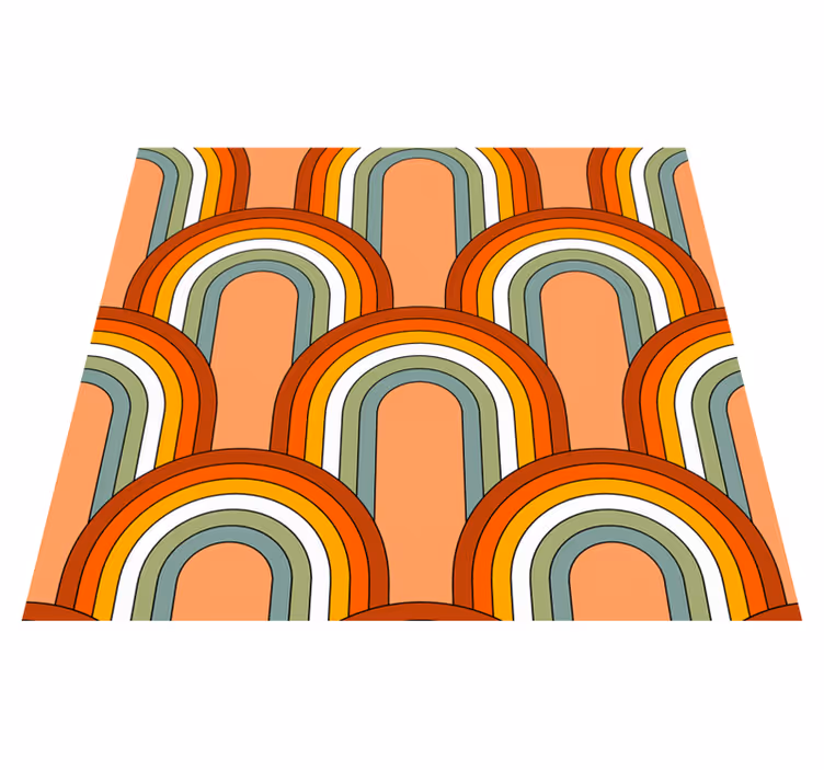 Vinyl tapijt antiek 70s regenboogpatroon - TenStickers