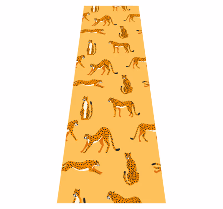 Dieren vinyl tapijt gele luipaarden grafisch patroon - TenStickers
