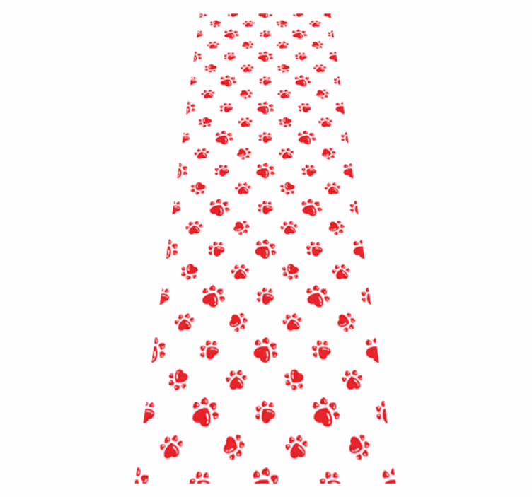 Dieren vinyl tapijt met kattenpootjes en hartjesdesign - TenStickers