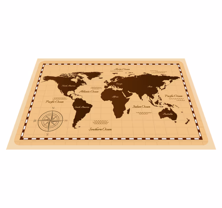 Vinyl tapijt wereldkaart atlas - TenStickers