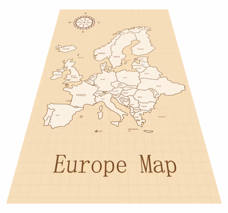 Vinyl tapijt wereldkaart vintage europa - TenStickers