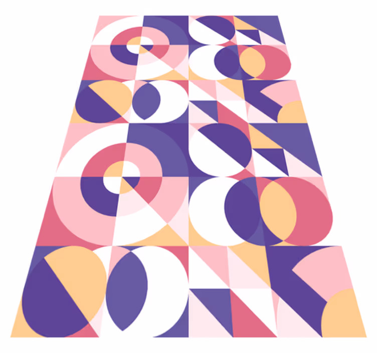 Vinyl tapijt modern abstracte figuren geometrische kunst - TenStickers
