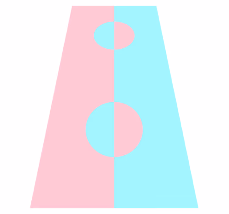 Vinyl tapijt modern geometrisch rond kleurblok - TenStickers