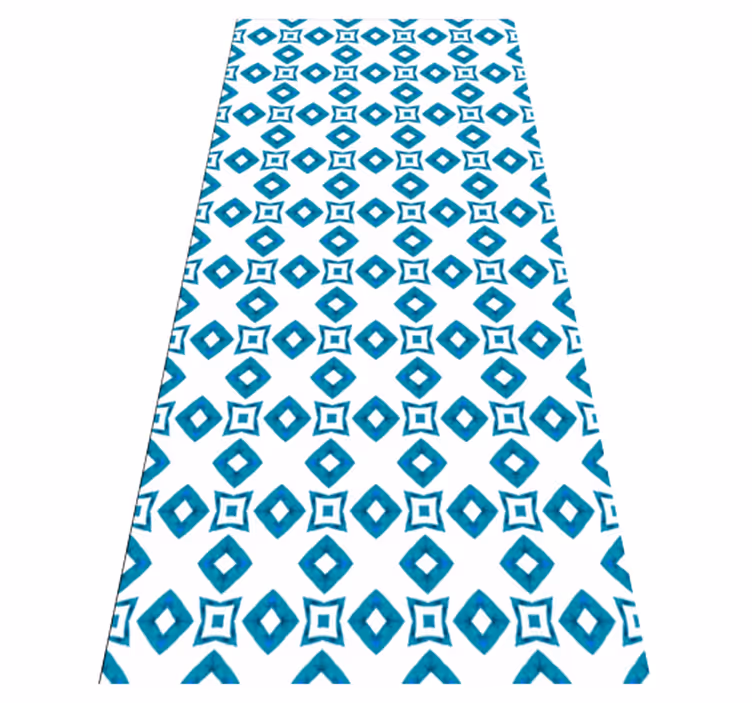 Vinyl tapijt textuur geometrisch blauw diamantdesign - TenStickers