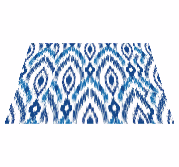 Vinyl tapijt textuur blauwe ikat patroon - TenStickers