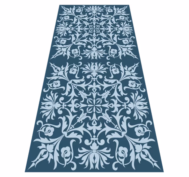 Vinyl tapijt antiek franse provinciale blauwe patroon - TenStickers