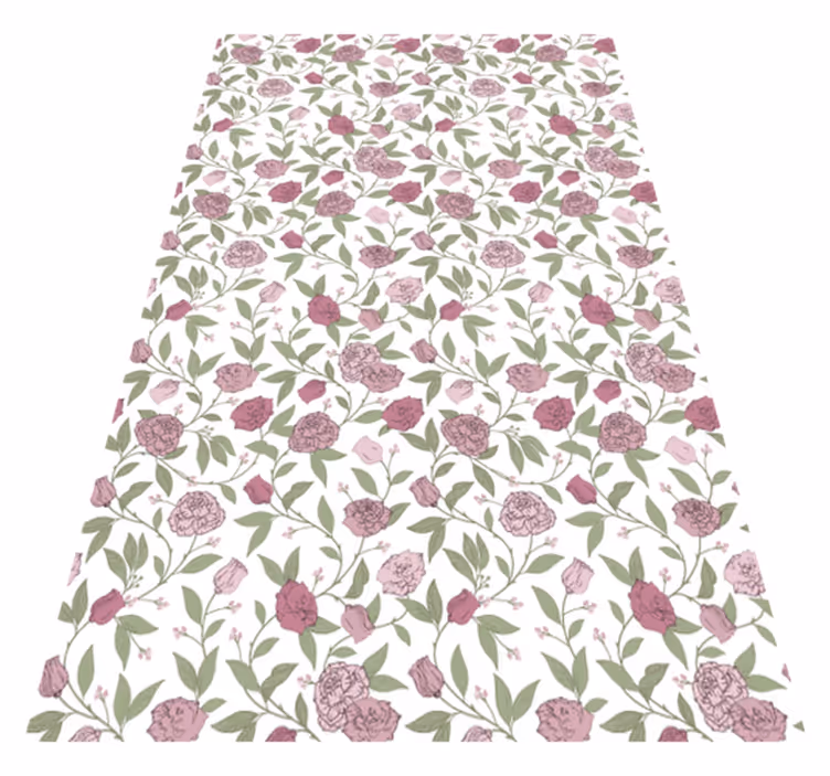 Vinyl tapijt antiek pale roze vintage rozen - TenStickers
