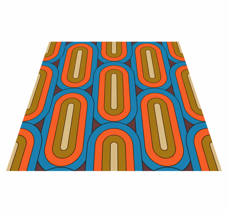 Vinyl tapijt antiek retro afgerond blauw - TenStickers