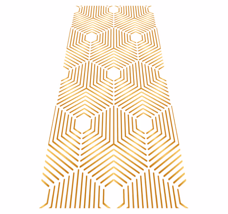 Vinyl tapijt antiek gouden vierkanten kunstdecorstijl - TenStickers