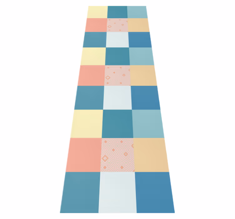 Vinyl tapijt antiek kleurrijk retro patchwork patroon - TenStickers