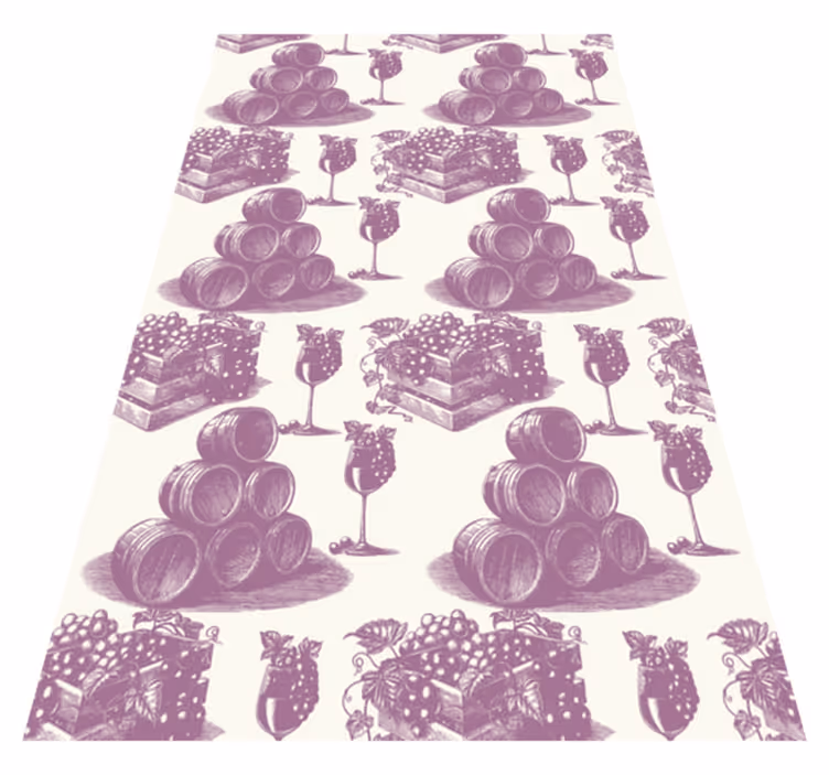 Vinyl tapijt antiek frans vintage patroon in violet - TenStickers