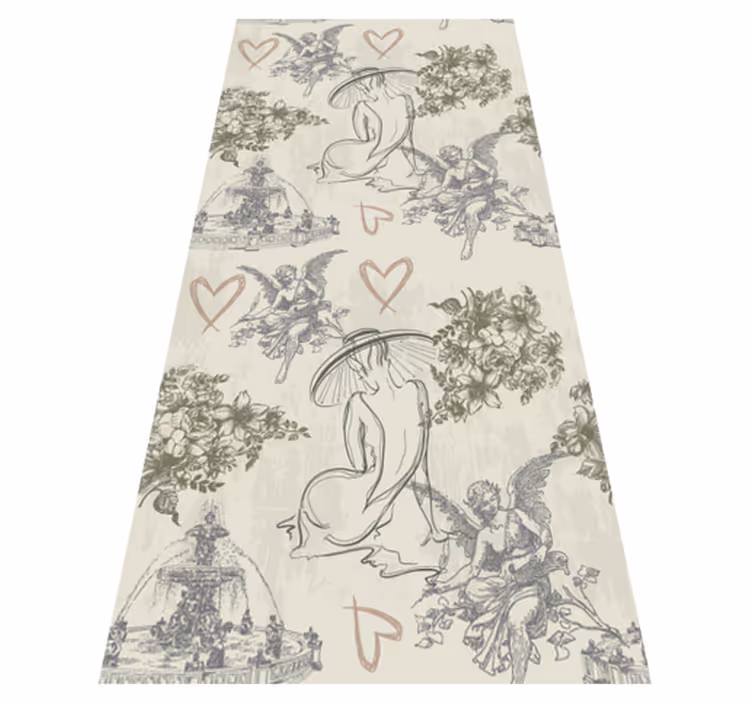 Vinyl tapijt antiek met vintage franse romantische print - TenStickers