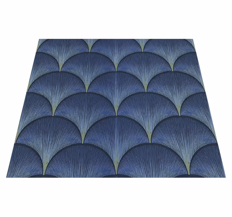 Vinyl tapijt antiek 1920's art déco blauwe fans - TenStickers