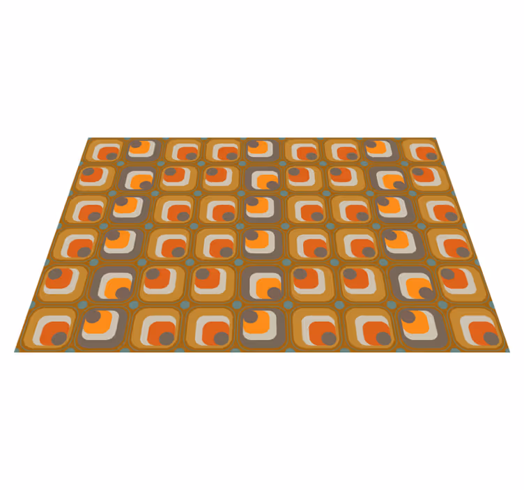 Vinyl tapijt antiek 70's retro vierkant patroon - TenStickers