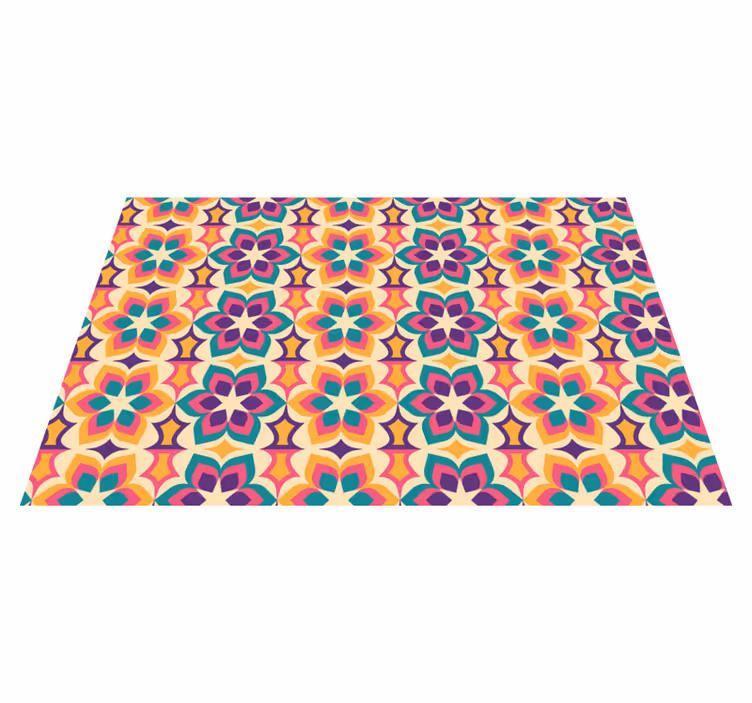 Vinyl tapijt antiek 70's bloemen - TenStickers