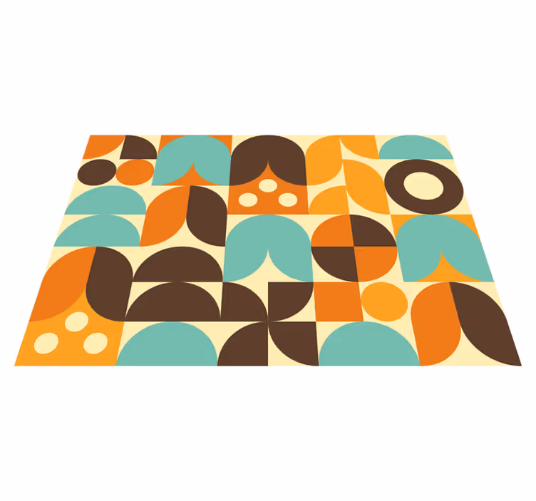 Vinyl tapijt antiek geometrische abstracte vormen 70's - TenStickers