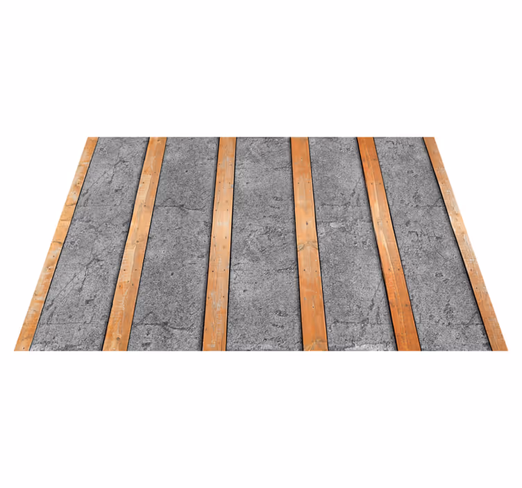 Vinyl tapijt textuur houten planken op beton - TenStickers