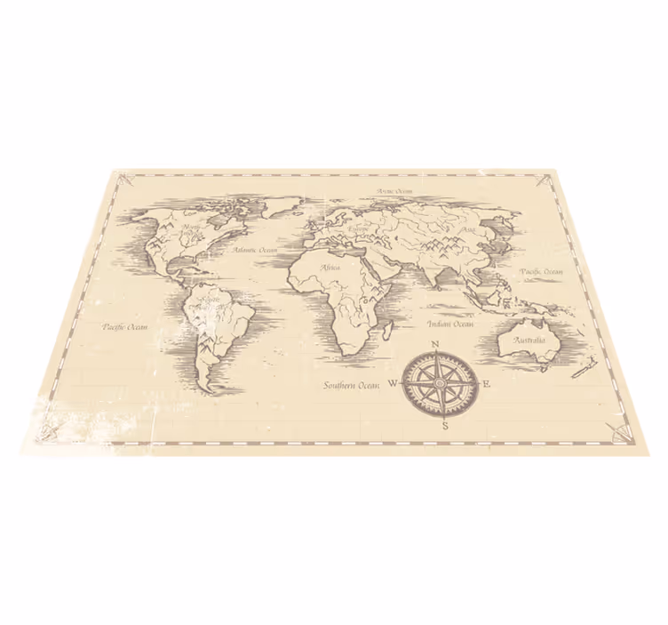Vinyl tapijt wereldkaart vintage wereldkaart - TenStickers