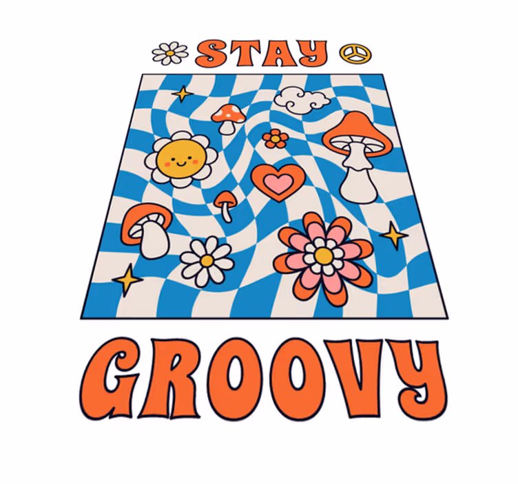 Vinyl tapijt zinnen en teksten blijf groovy - TenStickers