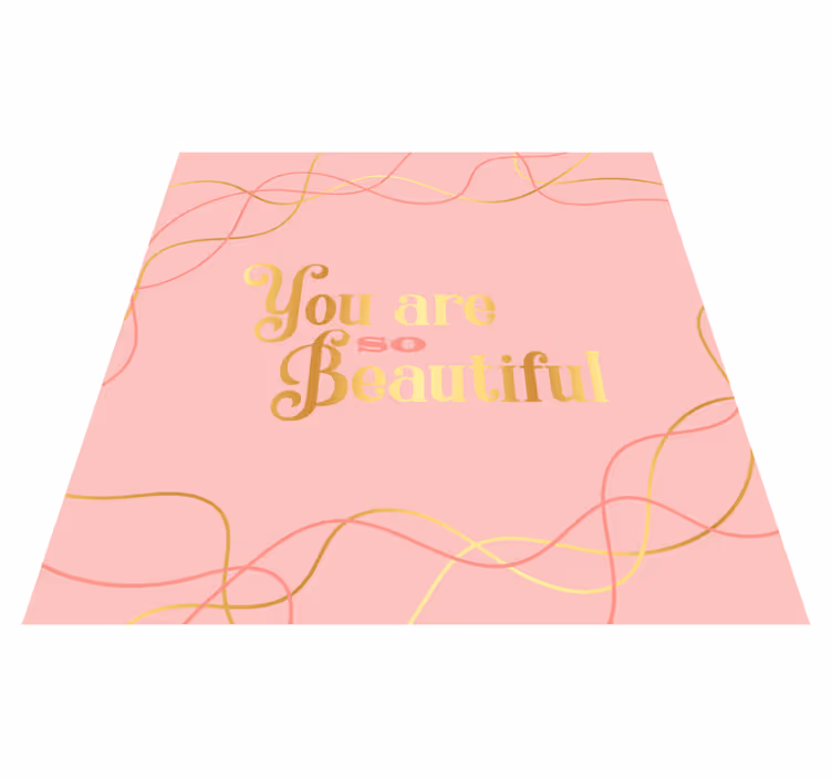 Vinyl tapijt zinnen en teksten jij bent mooi roze aquarel - TenStickers