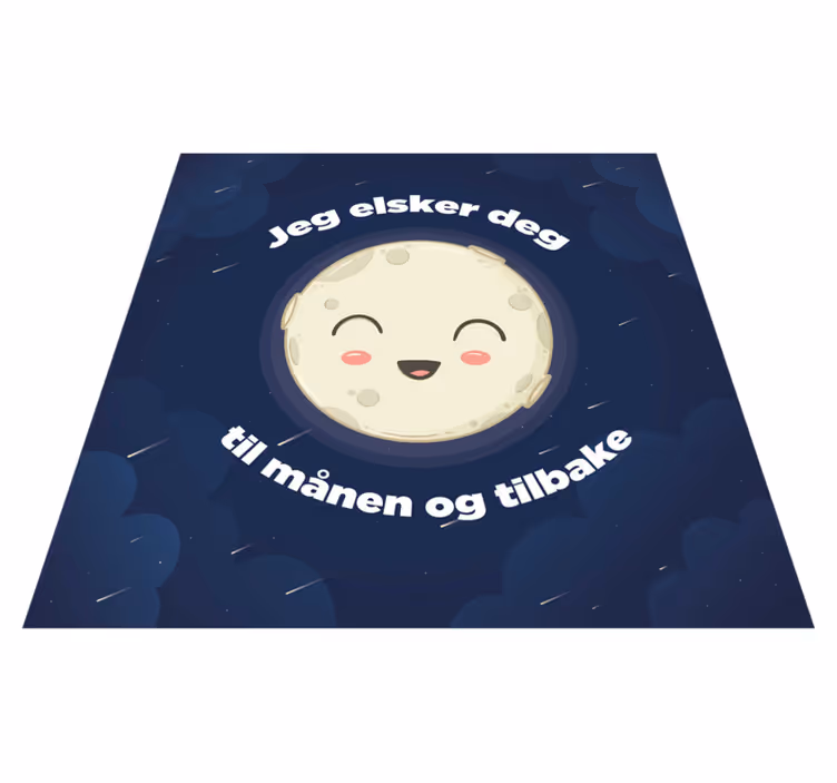 Vinyl tapijt zinnen en teksten ik hou van jou tot de maan - TenStickers
