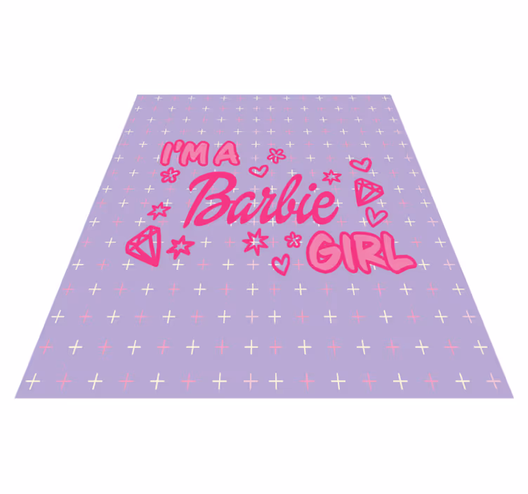 Vinyl tapijt zinnen en teksten ik ben een barbie meisje - TenStickers