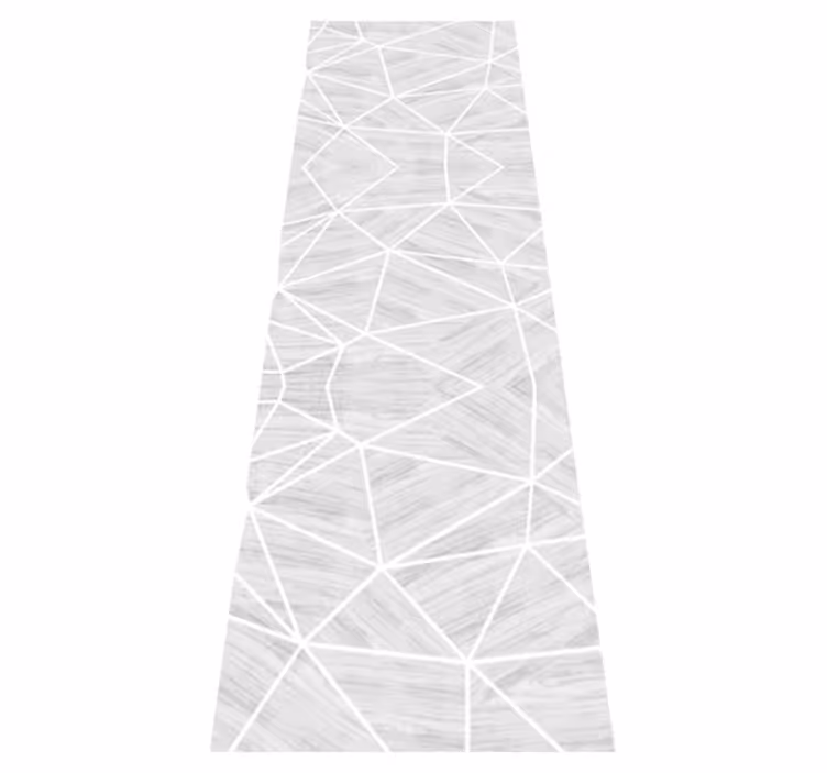 Vinyl tapijt textuur wit en zilver geometrisch houtpatroon - TenStickers