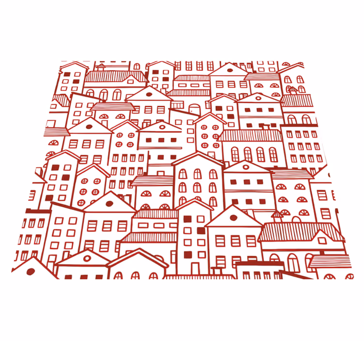 Vinyl tapijt textuur moderne stad stripboek effect - TenStickers