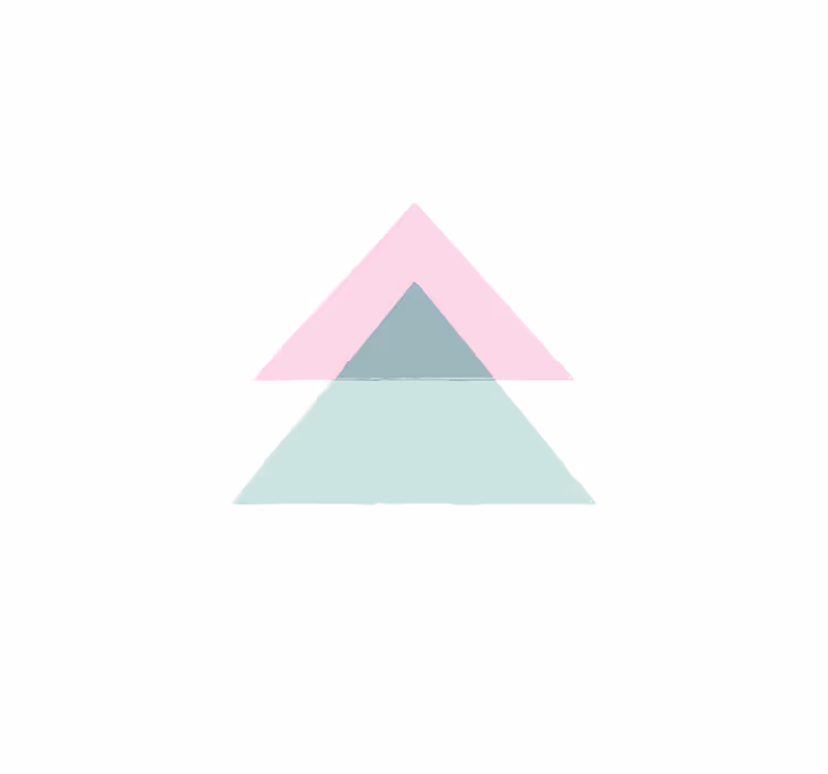 Vinyl tapijt geometrisch blauwe en roze driehoeken - TenStickers