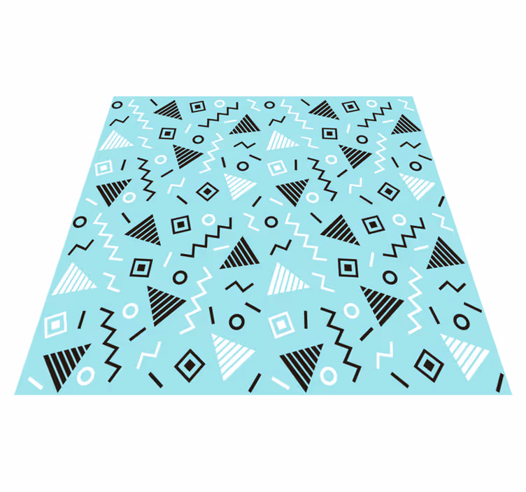 Vinyl tapijt geometrisch jaren 80 memphis stijl patroon - TenStickers
