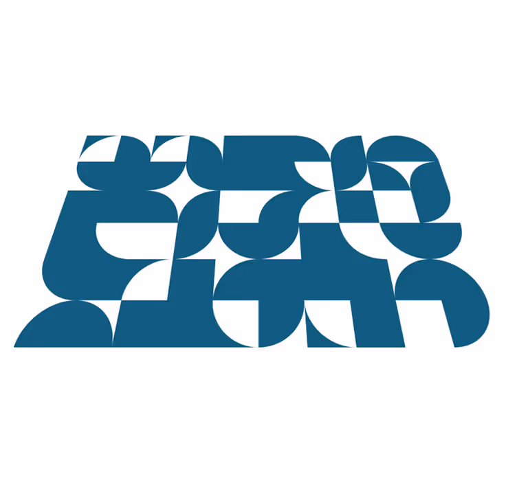 Vinyl tapijt geometrisch blauw cirkelpatroon - TenStickers