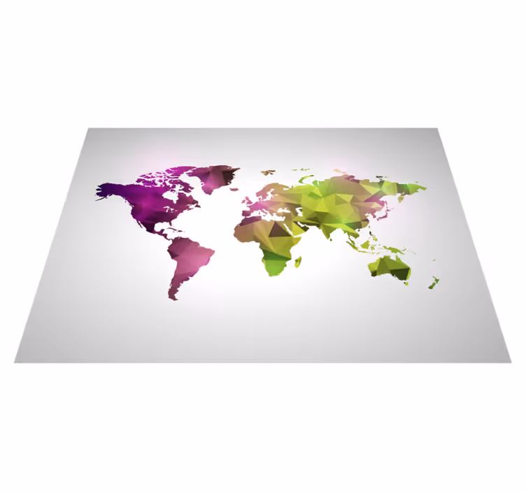 Vinyl tapijt geometrisch wereldkaart - TenStickers