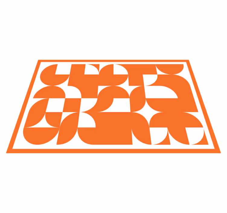 Vinyl tapijt geometrisch oranje cirkel kunstpatroon - TenStickers