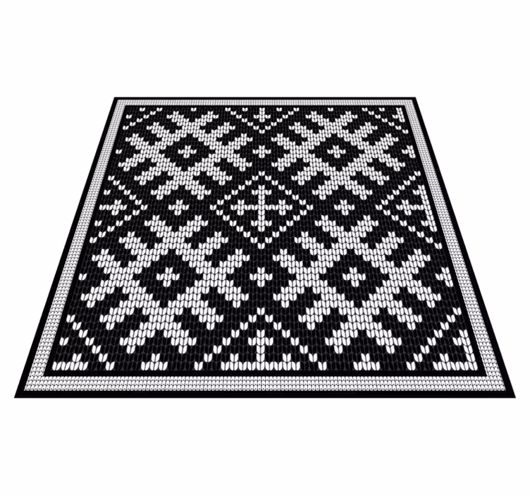 Vinyl tapijt geometrisch viking gevangen vierkanten patroon - TenStickers