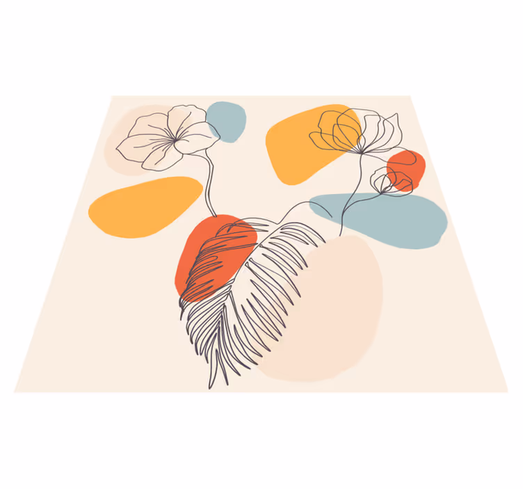 Vinyl tapijt geometrisch botanische wandkunst - TenStickers