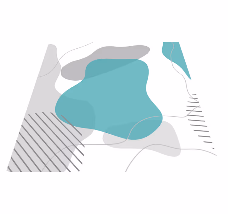 Vinyl tapijt geometrisch blauwe en groene wandkunst - TenStickers