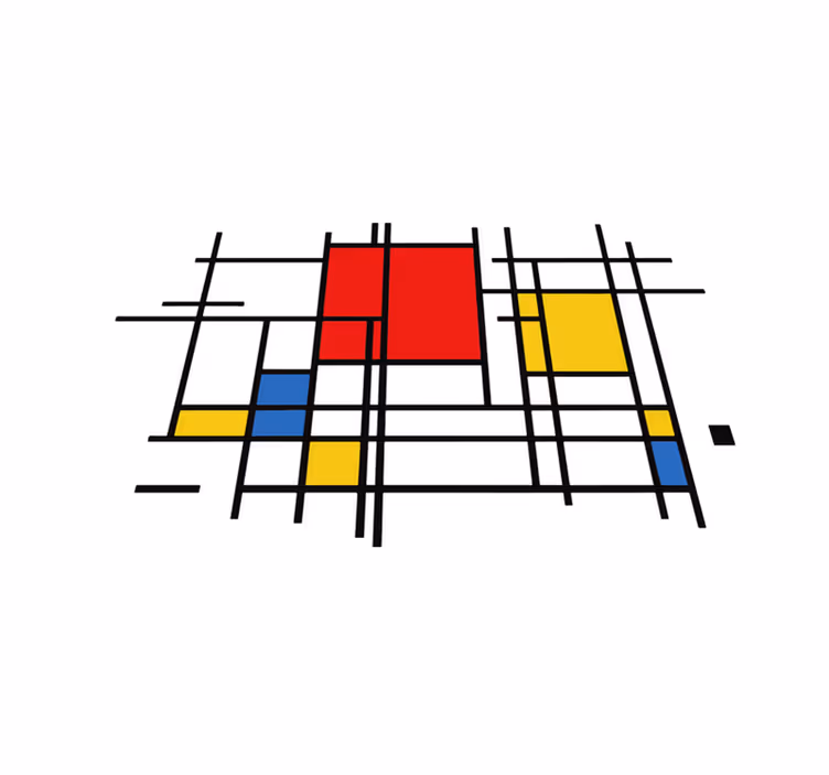 Vinyl tapijt geometrisch lijnen kunst - TenStickers