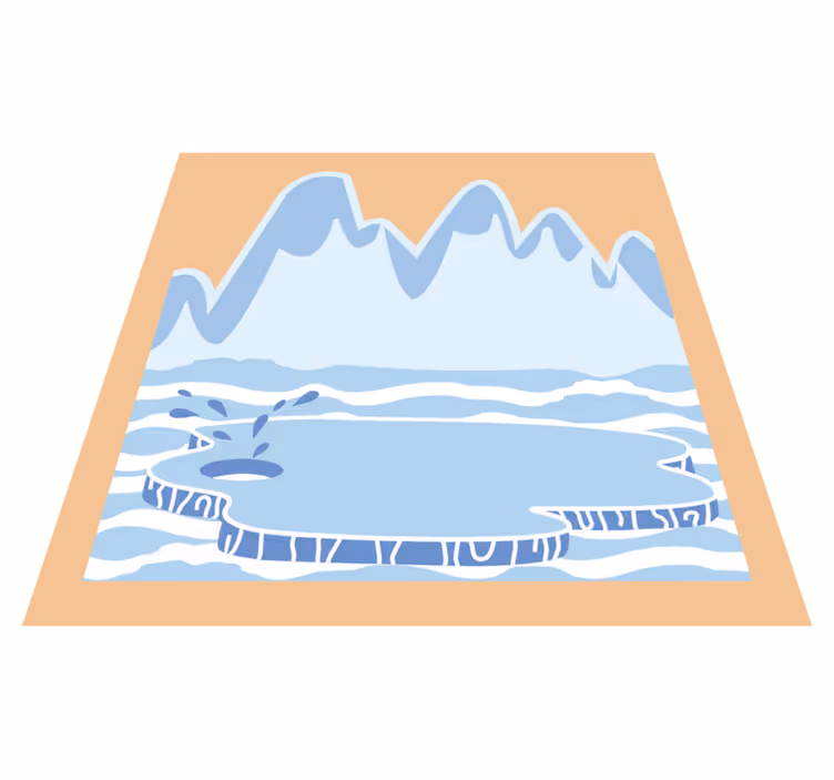 Vinyl tapijt kind blauwe ijsmountains - TenStickers