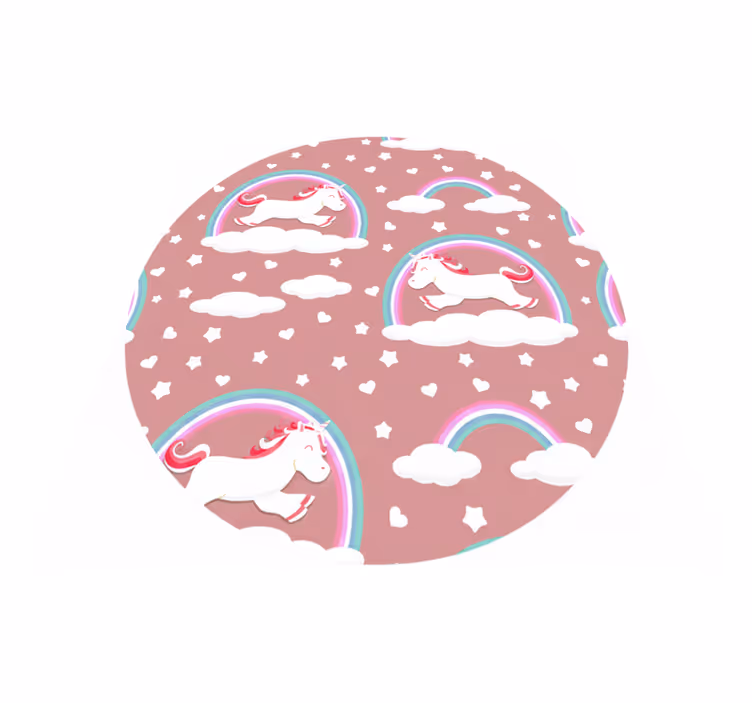 Vinyl tapijt kind zoete eenhoorns en regenbogen patroon - TenStickers