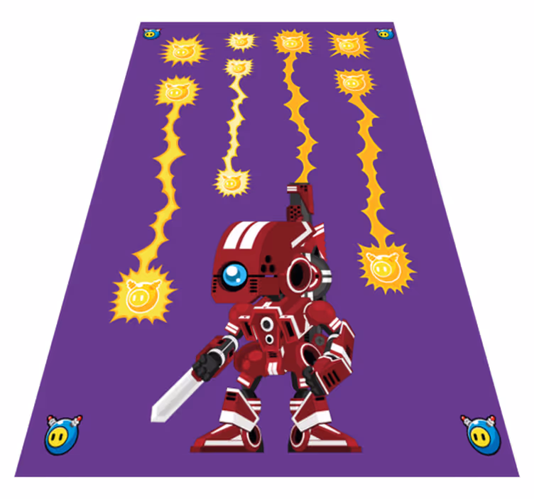 Vinyl tapijt spel robot schiet omhoog - TenStickers