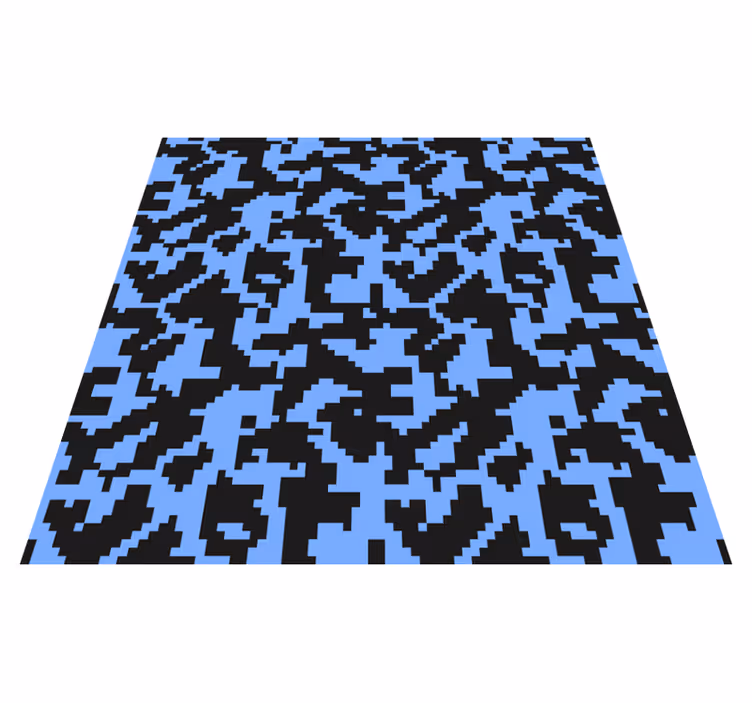 Vinyl tapijt ontvangsthal lichtblauw en zwart abstract - TenStickers