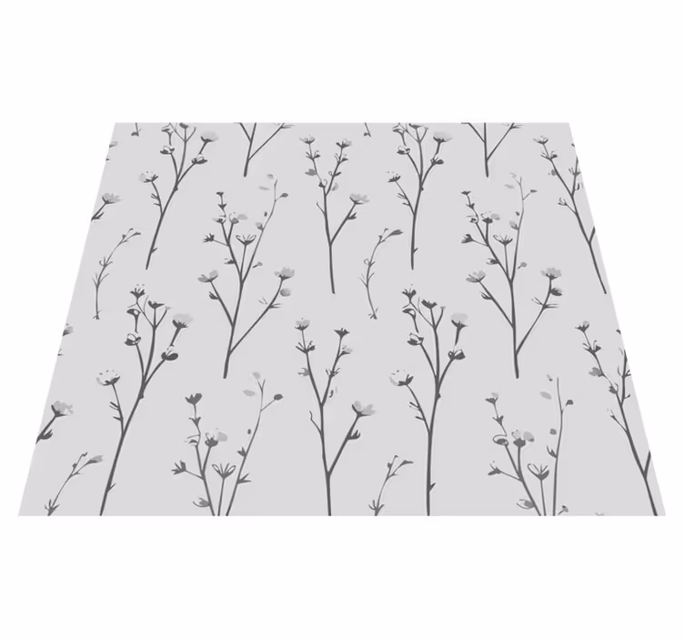 Vinyl tapijt grijs katoenboom patroon - TenStickers