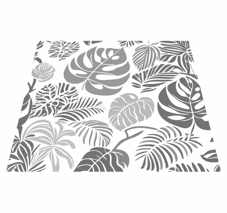 Vinyl tapijt grijs monstera bladeren - TenStickers