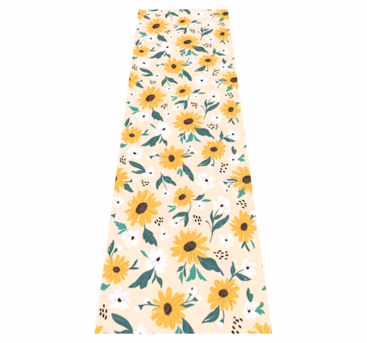 Vinyl tapijt hal zonnebloem beige achtergrond - TenStickers