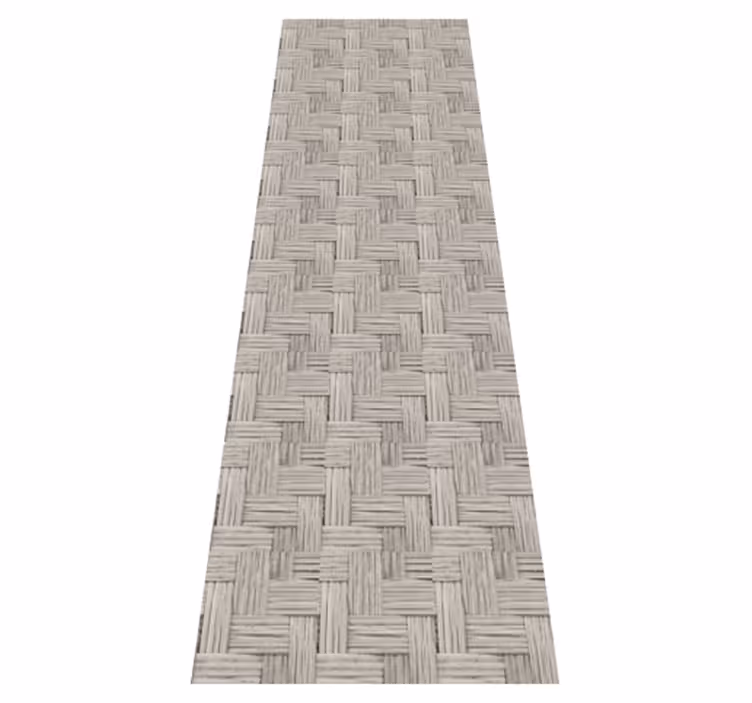 Vinyl tapijt hal grijs handgemaakt wicker effect - TenStickers