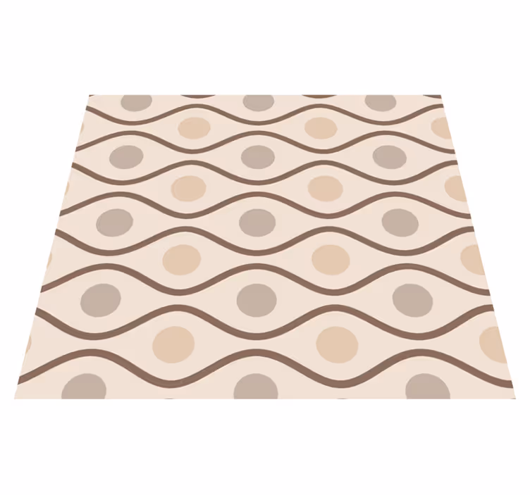 Vinyl tapijt beige 70s stijl - TenStickers